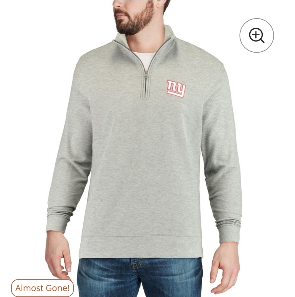 Vineyard Vines New York Giants Shep Shirt Quarter Zip Gray Pullover Small